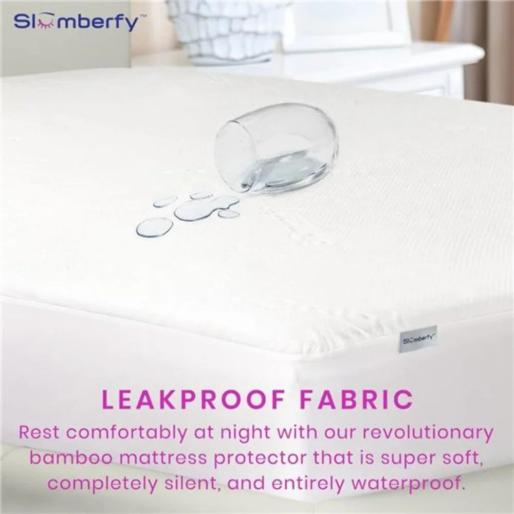 Waterproof Mattress Protector by Slumberfy | Hypoallergenic Bamboo Mattress